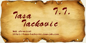 Tasa Tacković vizit kartica